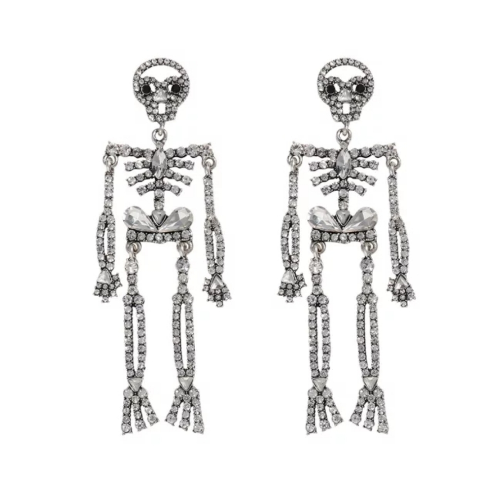Crystal Skeleton Earrings